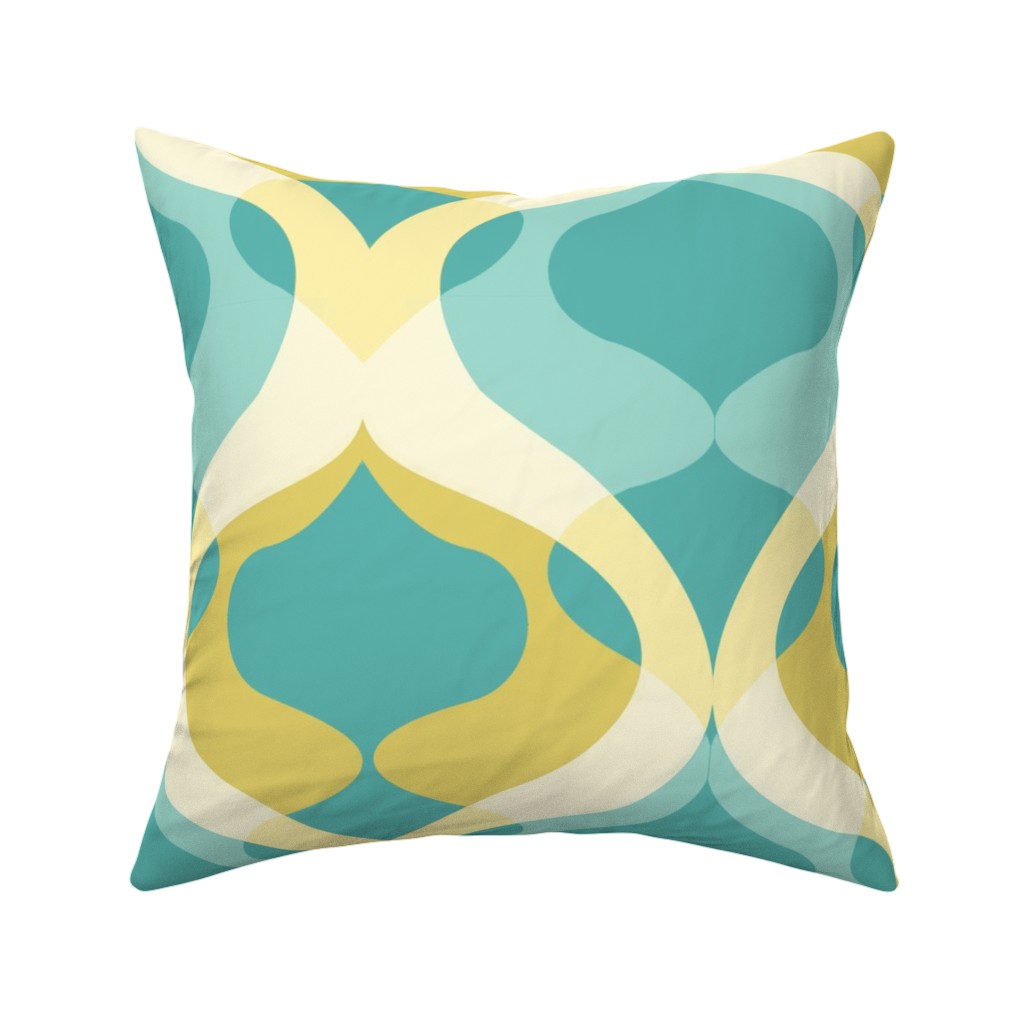Abstract Retro Water Waves Throw Pillow Cover w Optional Insert by Roostery